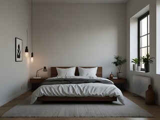 interior of bedroom with bed
