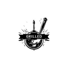 Vintage barbeque style logo vector illustration