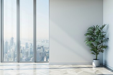 Modern office interior wall mockup created with generative ai