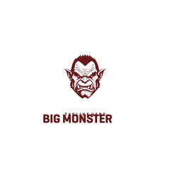 Monster head logo vector illustration
