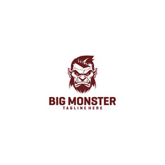 Monster head logo vector illustration