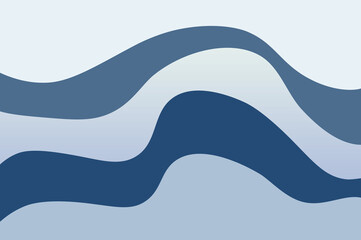 Soft and simple beige and dark blue irregular abstract wavy color blocks