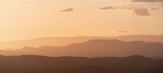 Mountains landscape sunset background panorama