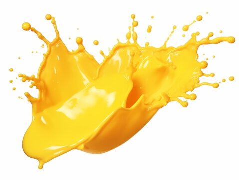 recommend clip art: Yellow orange liquid splash on white background