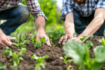 Couple Planting Garden Together - Growth, Nurture, Relationships, Spring Gardening, Home Activity