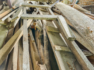 pile of old unused wood