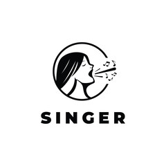 Singer woman logo design concept idea