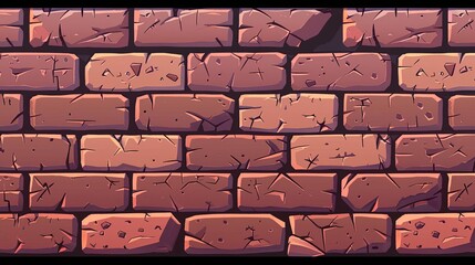 2d game level brick wall texture with shadowing platformer game elements seamless background