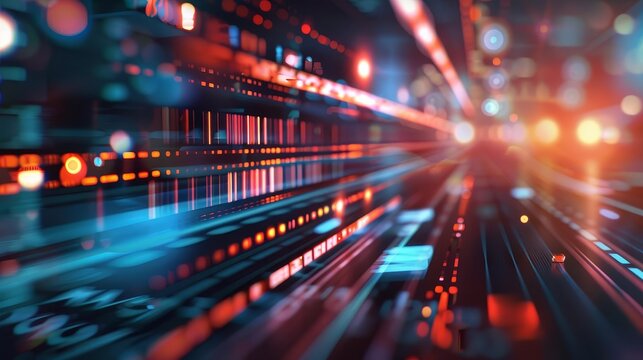 3d video editing timeline with blurred background digital illustration