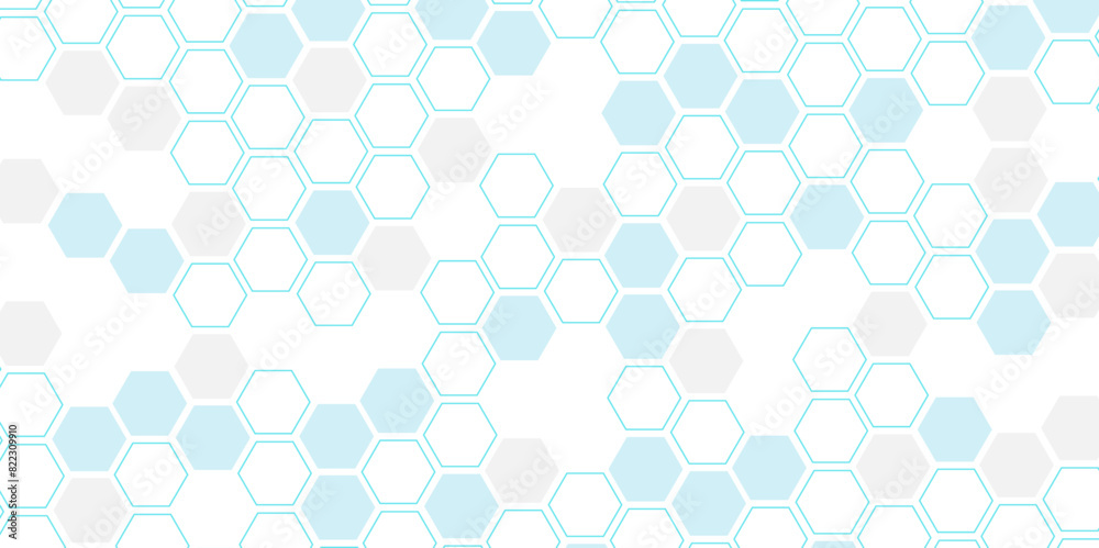 Wall mural blue hexagonal background. luxury blue pattern. vector illustration. 3d futuristic abstract honeycom