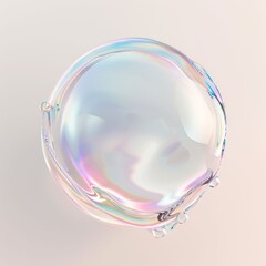 Ethereal Iridescent Bubble in Soft Light. Generative ai