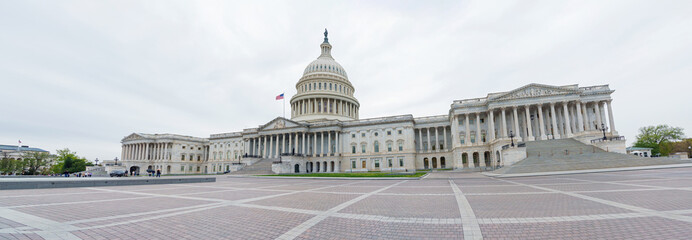  US Capitol building at sunset, Washington DC, usa. Big panorama.