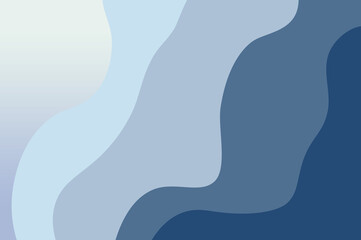 Soft and simple blue irregular abstract wavy color blocks