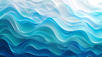 abstract ocean waves background gradient blue wavy lines teal lake ripples watercolor sea foam banner