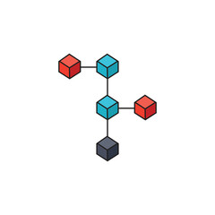 Blockchain icon flat vector illustration.