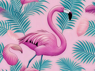 seamless pattern with flamingo