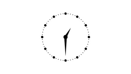 Analog clock isolated simple black color