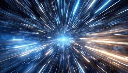 Fototapeta premium Abstract flight in space hyper jump 