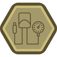 Blood Pressure Gauge Line Polygon Icon