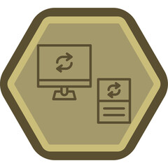 Data Synchronization Line Polygon Icon