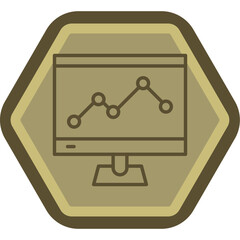 Data Insight Line Polygon Icon