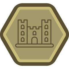 Sand Castle Line Polygon Icon