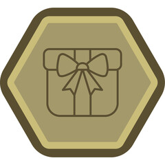 Gift Line Polygon Icon