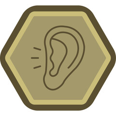 Ear Line Polygon Icon
