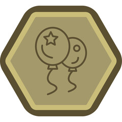 Balloon Line Polygon Icon