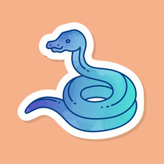 Coiling snake icon Reptile animal pet veterinary color sticker