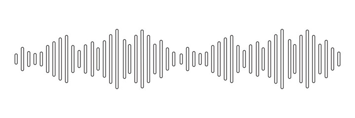 Sound wave sign, seamless sound waveform background, music player, voice, dictaphone - stock vector