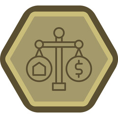 Scale Line Polygon Icon