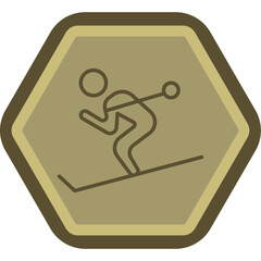 Cross cuntry Line Polygon Icon
