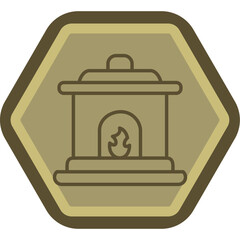 Fire place Line Polygon Icon