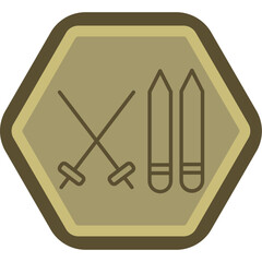 Ski Line Polygon Icon