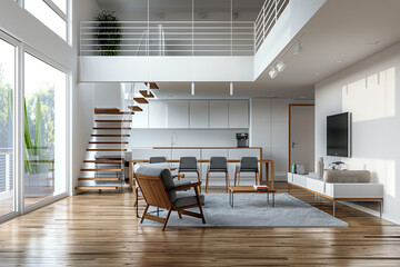 Interior beige background 3d render