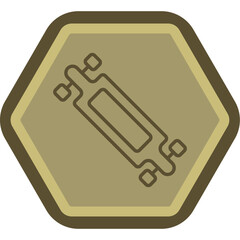 Longboard Line Polygon Icon