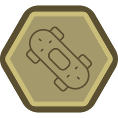 Skateboard Line Polygon Icon