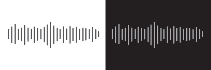 Sound wave icon in trendy outline style design. Vector illustration isolated on white background.