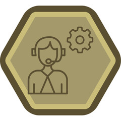 It Support Line Polygon Icon