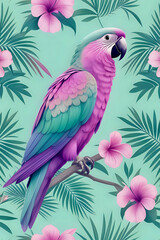 Fototapeta premium parrot on a branch