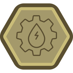 Hydro Power Line Polygon Icon