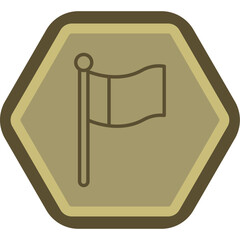 Flag Line Polygon Icon