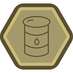 Oil Barrel Line Polygon Icon