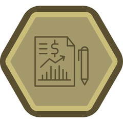 Business Report Line Polygon Icon