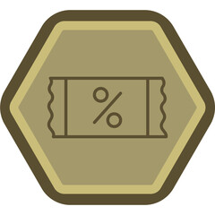 Discount Coupon Line Polygon Icon