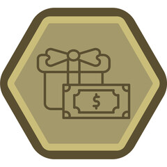 Gift Line Polygon Icon
