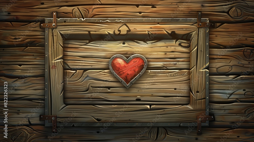 Poster ui board frame with wood texture buttons. progress bar icon set with red progress bars for mobile pi