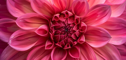 A stunning close-up of a magenta dahlia with symmetrical petals, captured in perfect focus.