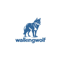 Walking wolf logo vector illustration